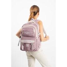 Ventis Unisex Okul Çantası Ortaokul Lise Sırt Çantası 43 30 Cm Su Geçirmez Kumaş Çok Cepli Vnt1-c Pembe