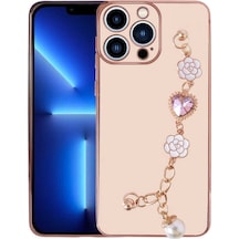 Apple Uyumlu iPhone 12 Pro Max El Tutamaçlı Kamera Korumalı Tchs Taka Silikon Kılıf-pembe Pembe