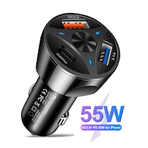 Araç Çakmaklık Hızlı Şarj Aleti 20w Pd Type-c Ve Usb Çıkışlı Iphone Samsung Oppo Xiaomi Uyumlu 1