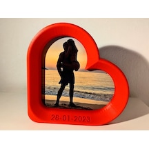 Kişiye Özel Tarih Yazılı Kalp Çerçeve - Sevgiliye Özel Gün Hediyesi, 3d Baskı İsimli Ve Tarihli Fotoğraf Standı