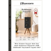 Mini Sistem Seyyar Alet Ses Aleti Kablosuz Hoparlör 24w 3000mah Taşınabilir Ayaklı D67