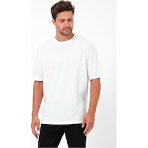 Urbantrendstore Unisex Sade Basic Yazlık Beyaz Siyah Tshirt Oversize Fit Rahat Geniş Salaş T-shirt Günlük Tişört Sağlam Yırtılmaz Ter Emici Cotton