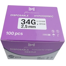 Mezoterapi İğne Ucu 34g 2,5 Mm 100 Adet / Kutu