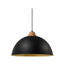 Hobbs Siyah Ahşap Başlık Sarkıt Avize Mutfak Salon Cafe Ofis Dekoratif Aydınlatma Siyah