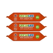 Freshlife Hasta Vücut Temizleme Islak Mendil Havlu 50 Yaprak Xl 3 Li Set 2xl L