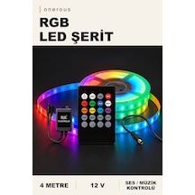 Onerous 4 M 12v Rgb Led Şerit, Müzik Kontrollü