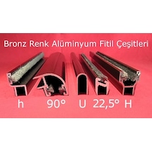 8 Mm Alüminyum Cam Balkon Fitil Bronz Renk H, H, 90°, U
