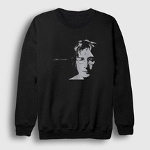 Presmono Unisex Self Portrait Beatles John Lennon Sweatshirt Siyah