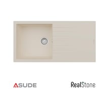 Realstone P015 Laodikya Damlalıklı Granit Evye 1000 500mm Krem Belirtilmemiş