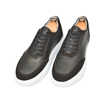 Deepsea Erkek Siyah Bağcıklı Eva Taban Hakiki Deri Ortopedik Spor Ayakkabı Sneaker2509966 Siyah