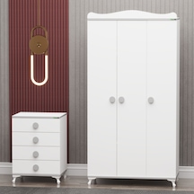 Yıldız 3 Kapaklı Dolap Ve Şifonyer- Gri Yıldız 3 Kapaklı Dolap Ve Şifonyer- Gri