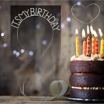 Doğum Günü It's My Birthday Metal Kristal Taşlı Taç Çok Renkli