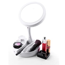Monozone 10x Katlanabilir Çift Taraflı Usb Vanity Led Işıklı Makyaj Aynası Beyaz Monozone 10x Katlanabilir Çift Taraflı Usb Vanity Led Işıklı Makyaj Aynası Beyaz