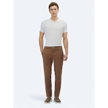 Kip Açık Kahve Dokuma Regular Fit Casual Pamuk Karışımlı Pantolon Kahverengi