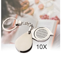 Jokey Kırtasiye Taşınır, Mini Katlanır Çelik Anaktarlıklı Cep Büyüteci 10x30mm Cam Lens