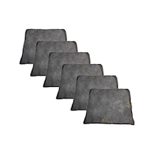 Knsz sırt minderi 6 lı mazlum gri işlemeli kumaş cırtlı tel sandalyesi sırtı için