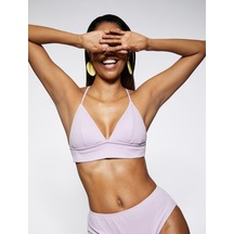 Koton Bikini Üstü Bralet Çapraz Askılı Kaplı Lila 3sak10100bm 3SAK10100BM385 Lila