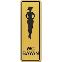 Wc Bayan Tuvalet Kapı Duvar Uyarı - Yönlendirme Levhası Altın (540305012)