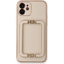 Apple iPhone Uyumlu 12 Kılıf Coco Elit Kapak - Gold Düz Renkli