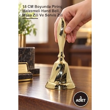 3 Adet Pirinç El Çanı 15 Cm Boyunda Pirinç Malzemeli Hand Bell, Masa Zili Ve Servis Zili