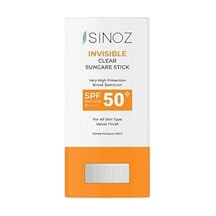 Sinoz Nemlendirici Şeffaf Stick Güneş Kremi Spf50+ 15 Gr
