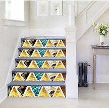 Merdiven Sticker Folyo Kaplama 18x120 Cm 5 Adet Modern Altın