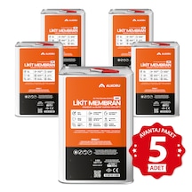 Alkoru 5 Adet 15 Kg Zer Sıvı Zift Likit Membran Kauçuk Ve Elyaf Katkılı Sıvı Su Yalıtım Malzemesi Avantaj Paket