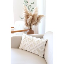 Ayrex Bohem Özel Tasarım Punch Panç Desen Dekoratif Dikdörtgen Kırlent Kılıfı 28x50 Cm Mila Ekru Genel