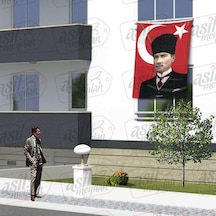 Kalpaklı Gazi Mustafa Kemal Atatürk Ay Yıldız Türk Bayraklı Poster Tören Kutlama Cephe Bayrağı 1