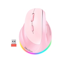 Solak Kablosuz Ergonomik Dikey Fare, Şarj Edilebilir - Pembe