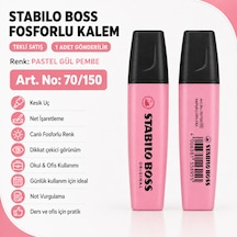Boss Fosforlu Kalem 1 Adet Metin İşaretleme Kalemi Pastel Gül Pembe