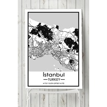 Istanbul Harita Dekoratif Tasarım Poster