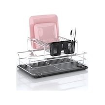 Evistro 2 Katlı Ayrı Ayrı Kullanılabilen Tabaklık Bulaşıklık Siyah Tepsi Siyah