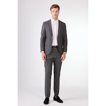 Dufy Koyu Gri Mono Yaka Slim Fit Casual Takım Elbise K.gri Dufy Koyu Gri Mono Yaka Slim Fit Casual Takım Elbise K.gri