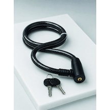 12 Mm Pvc Kaplamalı Bisiklet Kilidi 80 Cm Anahtarlı Çelik Halat Kilit 2 Anahtarlı Güvenlik Kilidi - Lisinya Siyah