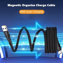 Siyah Vaorlo Manyetik Organize Şarj Kablosu 66w Süper Şarj Veri Kablosu Usb'de Type-c Cc Type-c'ye Type-c/lightning Kablo 56576868