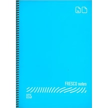 Gıpta Fresco Spiralli Plastik Defter A4 120 Yp Kareli Buz Mavisi