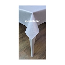 Asyarlı Düz Kendinden Desenli Küçük Çiçek Desenli Dertsiz Kaymaz Silinebilir Pvc Muşamba Masa Örtüsü Gri