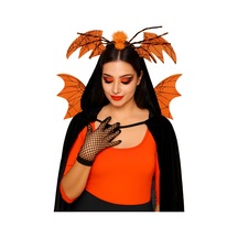 Halloween Cadılar Bayramı Taç Turuncu Yarasa Kanatlı Örümcekli Parti Tacı Korku Tacı Diğer