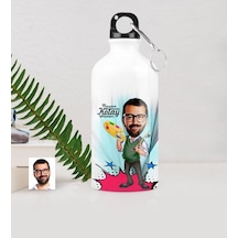 Kişiye Özel Bay Ressam Karikatürlü Metal Suluk (500 Ml.) 1