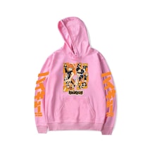 Pembe Anime Haikyuu Hoodies Tişörtü Erkek/kadın Karasuno Fly Yüksek Grafik Streetweed Kazak Kış Sıcak Unisex Anime Tişörtü Pembe