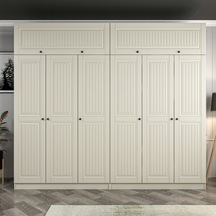 Kale 6 Kapaklı 4 İç Çekmeceli Dolap Ve Yüklük Kumtaşı Mebran İlkbahar 255cm Bej