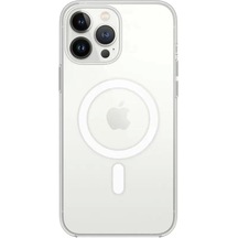 Apple İphone 13 Pro Max Kılıf Magneticsafe Şeffaf Silikon - Şeffaf
