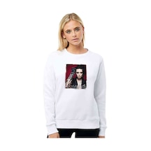 Black Veil Brides All Your Hate Baskılı Beyaz Kadın Sweatshirt