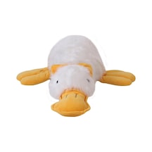 Tüylü Ördek Beyaz Peluş 45Cm