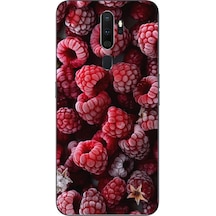 Oppo A5 2020 Uyumlu Ahududu Frambuaz Baskılı Silikon Kılıf Renkli
