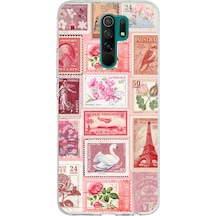 Redmi 9 Uyumlu Pembe Posta Pulları Baskılı Silikon Kılıf Renkli Redmi 9 Uyumlu Pembe Posta Pulları Baskılı Silikon Kılıf Renkli