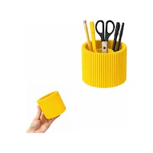 Tr Özel 3d Baskı Ayrılabilir 4 Bölmeli Kalemlik Masa Vb. Kalemliği Çapı: 8,5 Cm X Yükseklik: 8 Cm Sarı Genel