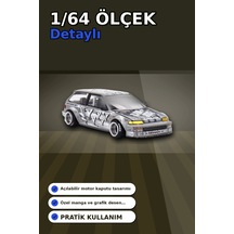 Manga Desenli 1/64 Ölçek Diecast Honda Civic Ef Model Araba - Tekli Rastgele Paket Bx-313375