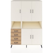 Kronos Dolap 7 Raflı 4 Çekmeceli 5 Kapaklı 132x59x195 Aytaşı-aytaşı/çam Aytası/atlas Çam